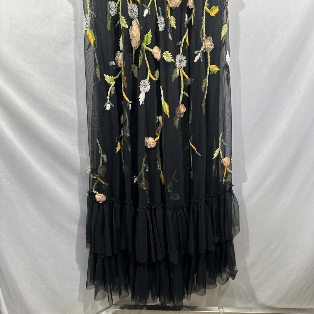 NWT Mac Duggal [ 4 ] 9171 Embellished Sleeveless V Neck‎ A Line Gown Black J1641 - Picture 11 of 14